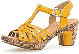 Gabor 42.736 Damen Sandalen,Sandaletten,Sandalette,Sandaletten,Sommerschuhe,offene Absatzschuhe,hoher Absatz,feminin,Frauen,mango (KorkSnake)(Gelb)
