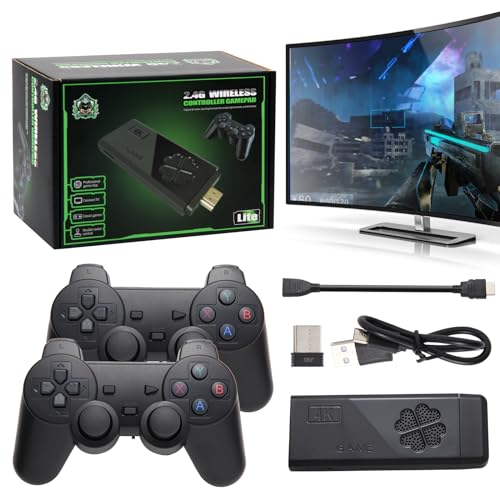 Consolas retro Game Stick con 9 emuladores integrados, contiene más de 20000 juegos, Plug & Play Retro Link Stick, adecuado para TV HDMI, con 2 controladores de juego