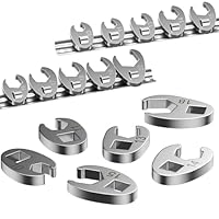 BREANIFULL 10-teiliges Maulschlüssel Steckschlüssel Drehmoment Krähenfuß-Börsenschlüssel-Satz Metrische Größen 10-22 mm Hahnenfußschlüssel Metrisches Hahnenfußschlüssel-Set mit 3/8-Zoll-Antrieb