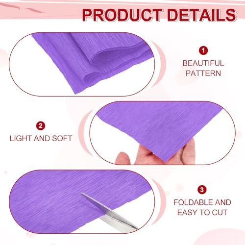 Image of MECCANIXITY Crepe Paper Roll 8.2ft Long 4 Inch Wide for Wedding Ceremony Various Large Festivals Decoration, Deep Purple