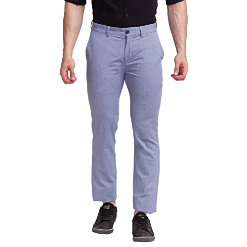 Image of Colorplus Men's Poly Cotton Blend Yarn Dyed Pattern Contemporary Fit Flat Front Casual Trouser