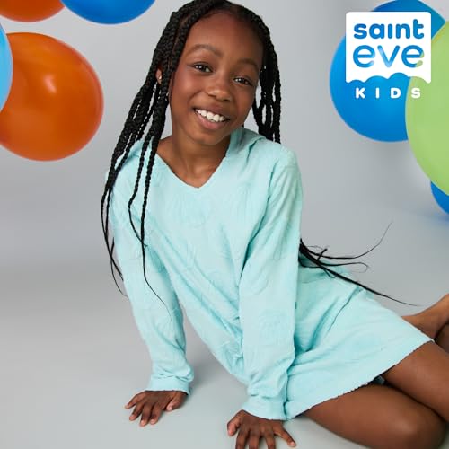 Image of Saint Eve Kids Girls Hooded Terry Cover Up Dress Long Sleeve Swim Cover Up with Pocket Beach Cover Up for Girls