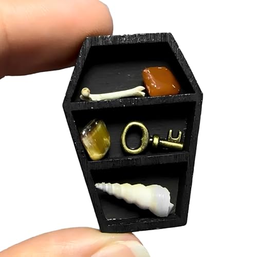 Pequeños estantes de exhibición para coleccionables, estante de madera de madera - Organizador de mesitas de noche - Estantería para la colección de Pendientes de joyería anillos decoración del