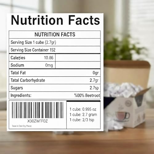 Teona’s 152 White Sugar Cubes - Individually Wrapped 1 LB Box | 100% Beet Root - Perfect Size for Tea & Coffee | Raw Sugar Cubes for Entertaining, Cafes, Bars, Home or Office Use