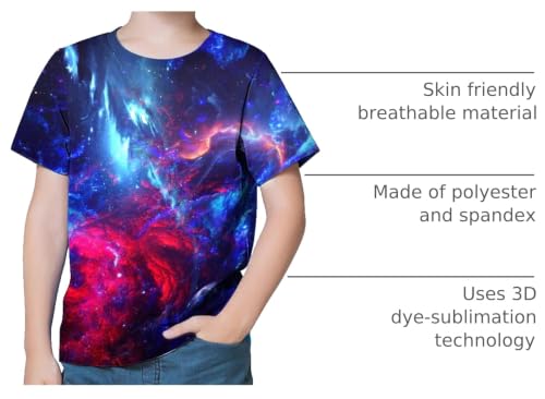 Image of LAIDIPAS Boys Girls 3D Graphic T-Shirt Short Sleeve Tops Tees 6-16 Years | Kids Crewneck Shirts, Vibrant Color, Lightweight and Quick Dry, Trendy Outfits for School, Parties, vacation and Daily Wear