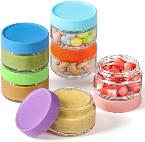 ZOOFOX 6-Pack Salad Dressing Containers - Leakproof, 2.4oz Stainless Steel Cups With Lids