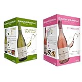 Baron d'Arignac - Vin Blanc 10L - Vin de Pays du Gers - France - Bag in Box BIB 10L (1 x 10L) & Vin rosé 10L Syrah IGP Pays d'Oc - Bag in Box BIB 10L (1 x 10L)