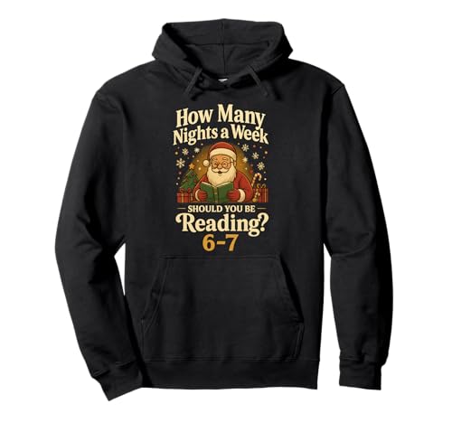 Funny Santa Reading 67 Meme Tee Christmas Teacher Book Lover Pullover Hoodie