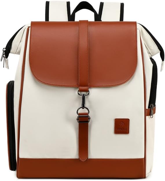 13.8" L x 8.7" W x 15.8" H Inches Cat, Dog Carrier for Pets Up to 20 Ibs, Washable，Soft Sided，Collapsible Travel Puppy Carrier. (Off-White)