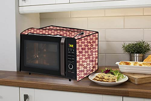 Image of Stylista PVC Microwave Oven Cover for LG 32 L Convection MC3286BRUM, Counterchange Pattern Brick