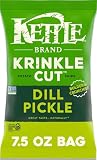Kettle Brand Potato Chips, Krinkle Cut, Dill Pickle Kettle Chips, 7.5 Oz