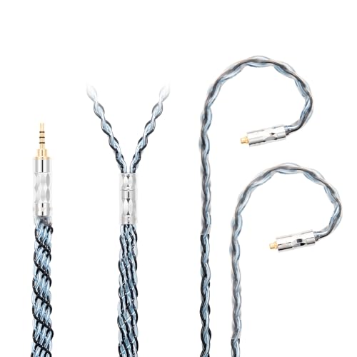 MMCX 2.5mm Balanced Cable - 5N OCC Copper Silver for JVC FX850/FX1200, Hi-Res Audio, Tangle-Free