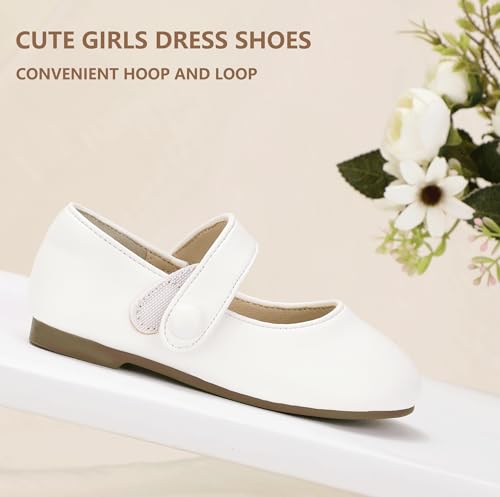 Hehainom Toddler Girl Dress Shoes Mary Jane Ballerina Ballet Flats for Girls Flower Girl Little Kids Wedding Party School Shoes4