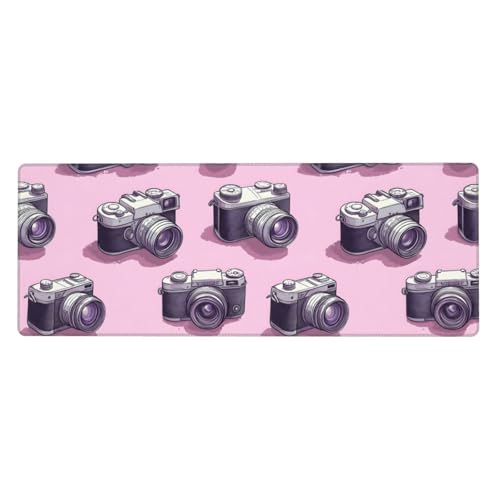 Grand tapis de souris de jeu contre les douleurs au poignet avec surface lisse rose