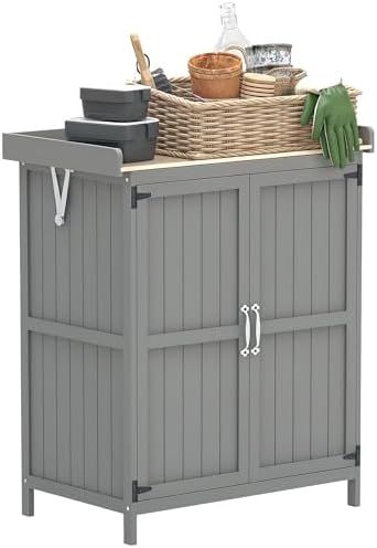 Cobertizo De Madera Para Cubos De Basura Exterior 120L - Con Tapa Abatible Y Puertas Dobles | De Madera De Abeto, 86x70x114 Cm