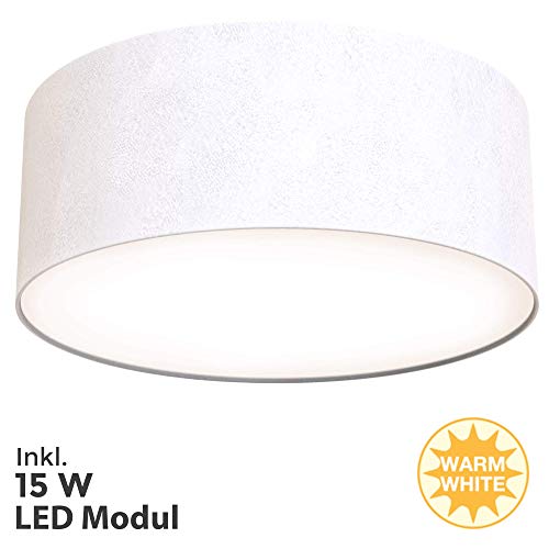 Briloner Leuchten LED Deckenleuchte, Stoffleuchte, Weiß, 1.350 Lumen, 3.000 Kelvin, Sonstige Metalle