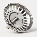 Tappo per Lavello Cucina 78mm Acciaio Inox – Filtro Tappo Universale per Lavandino con Chiusura a Pressione – Tappo Scarico Antiodore per Lavello Cucina e Bagno, Facile da Pulire e Installare