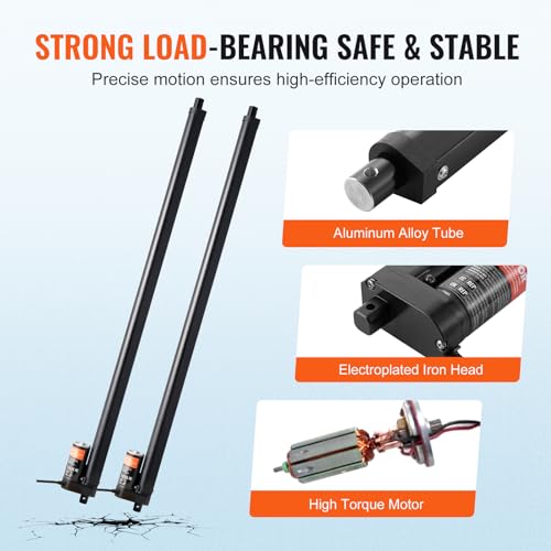 VEVOR 2PCS Linear Actuator Kit, 30 Inch High Speed 0.35"/s Linear Motion Actuator 110V, 220lbs/1000N Linear Actuator for TV/Table/Sofa Lifting, IP54 Protection - Wireless Remote Control Included