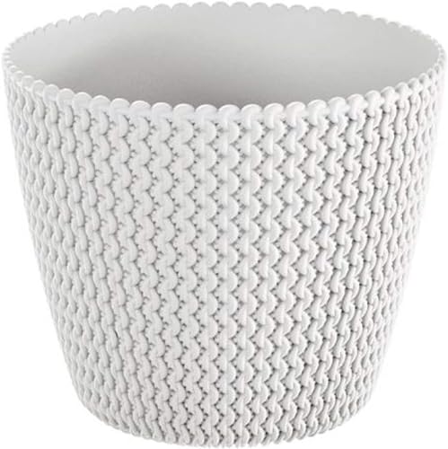 B2C Plant Pots Indoor Outdoor Plastic Flowerpot 13cm to 40cm Small Medium Large Splofy 6 Colours (30cm, White)