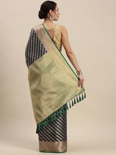Image of Panzora Women's Banarasi Silk Woven Zari Work Saree With Unstitched Blouse Piece