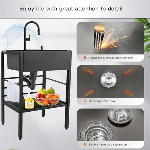 Évier portable de cuisine pour restaurant, buanderie et bar extérieur - 6