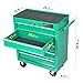 Caviresta Heavy Duty 5 Drawer Tool Cart in Green, Mobile Garage Trolley with 4 Wheels (2 Braked), Locking Drawers, 15kg Slide Capacity