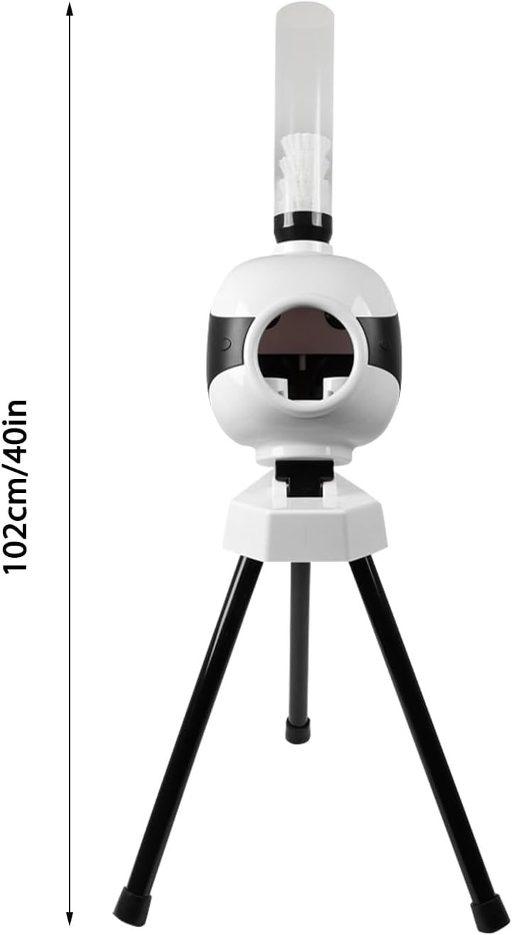 4-6s/Ball Automatic Badminton Serve Machine 20-33FT Distance 15 Balls Portable Badminton Shuttlecock Launcher Machine 40''H Automatic Badminton Pitching Training Machine for Indoor & Outdoor Training