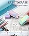 Four Candies Mechanical Pencils 0.7mm, with HB & 2B Lead Refills 0.7, Pastel Eraser Set & Eraser Refills, 16-Count Pack with Case, Cute Aesthetic School Supplies for Writing, Drawing and Sketching