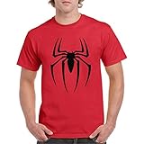 Hombre Araña - Camiseta Manga Corta (Rojo, XL)