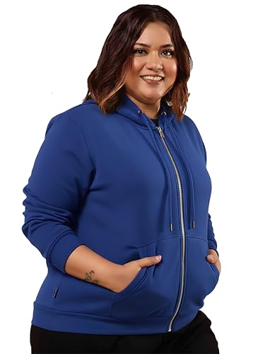 Image of Elite soul Women's Plus Size Zipper Hoodie | Front Zip Full Sleeve Hooded Sweatshirt | Casual Zipper Jacket | XL, 2XL, 3XL, 4XL, 5XL, 6XL