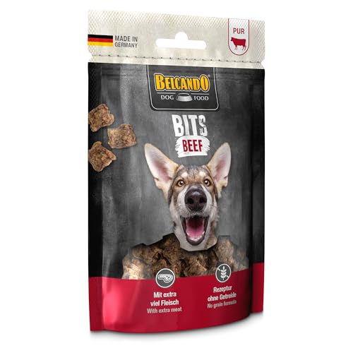 BELCANDO Bits Beef 90 g | Premium-Hundesnacks | Getrocknetes Fleisch | 100% natürlich