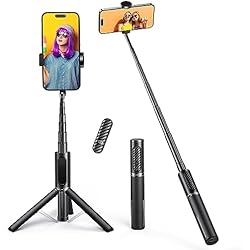 Palo Selfie Woxter ATUMTEK Palo Selfie Trípode Bluetooth, Mini Extensible 3 en 1 Selfie Stick de Aluminio con Mando a Distancia Inalámbrico 270° Rotación para iPhone y Android, Vlogueo, Transmisión, TikTok, Youtube