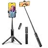ATUMTEK Selfie Stick Tripod, Extendable 3 in 1 Aluminum Bluetooth Selfie Stick with Wireless Remote and Tripod Stand for iPhone 16/15/14/13/12/11 Pro Max/XS Max/XS/XR/X/8/7, Samsung Smartphones Black