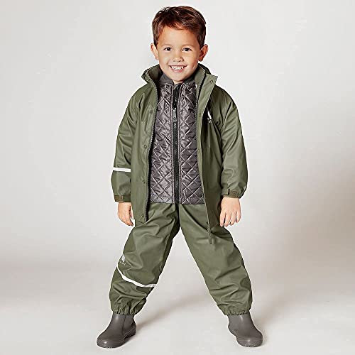 Image of CeLaVi European Kids Rain, Mud and Snow Suit for Boys Girls with Detachable Hood, Waterproof 2 Pcs Rain Set or Onepiece