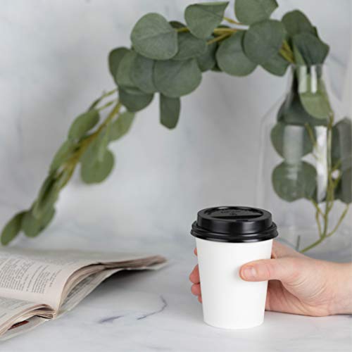 [200 PACK LIDS] Lids For 8 oz oz Paper Hot Cups - Coffee Cup for Espresso, Cold, or Hot Drinks, Tea, Coffee, Hot choclate