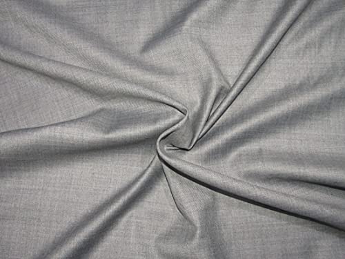 Tissu en laine gris clair de large 147,3 cm coupons mètre couture vêtement jupe