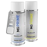 MG PRIME Pintura automotriz Set de aerosoles para Ford America 3A / JBFAXXA Light Pastel Blue Pintura base pintura transparente, bote de spray de 400 ml