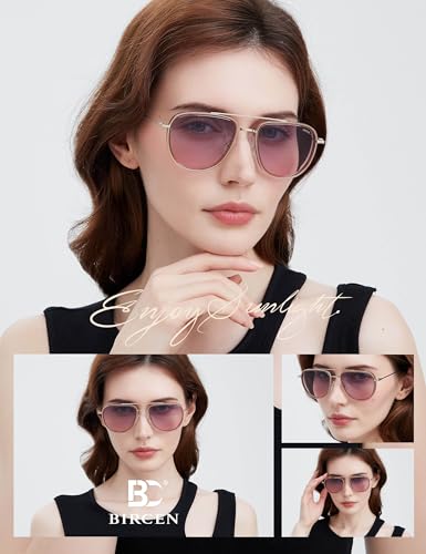 Image of BIRCEN Polarized Aviator Sunglasses Womens: Acetate Glasses UV Protection