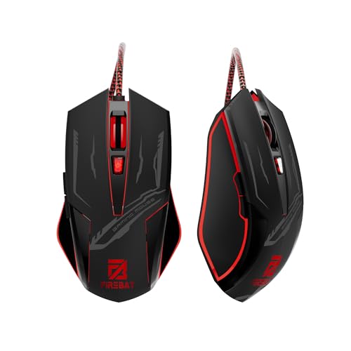 FIREBAT Gaming Mouse RGB, Wired Optical Mouse with...