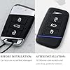 HooRLZ Vw Key Fob Cover For Passat B8, Leon Ibiza, Superb, Kodiaq, Tiguan, Touran, Golf, Polo - 3 Button TPU SEAT Ibiza Key Case, Vw Polo Silicone (Blue Line) #1
