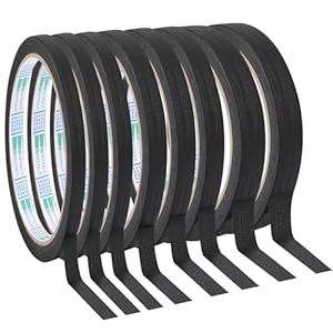 Mozeat Lens 8 Rollen Schwarz Malerkreppband
