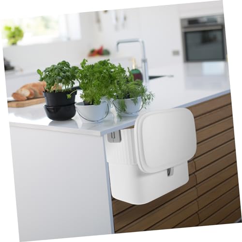 Caneca de basura rectangular blanca colgante de 7 L miniatura 6