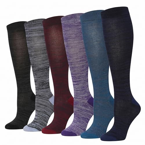 Image of Tipi Toe Women's Knee High Socks 6 Pack - Colorful Funky Patterned Long Socks, Soft & Comfortable Everyday Wear