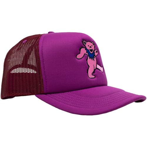 Image of Ripple Junction Grateful Dead Snap Back Structured Trucker Hat Embroidered Dancing Bear Steal Your Face Officially Licensed