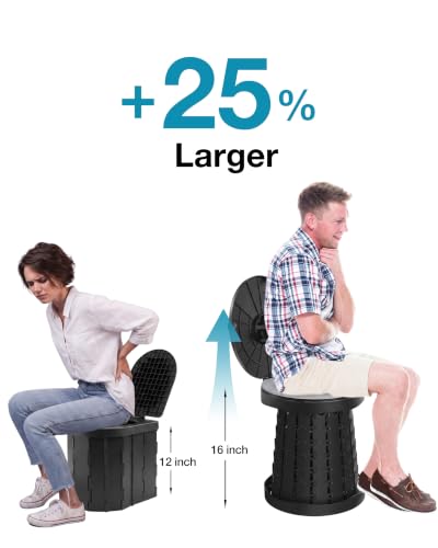 Image of TRIPTIPS Upgrade Retractable Portable Toilet Travel Toilet Adjustable Height Camping Toilet Portable Potty for Adults Kids, Foldable Portable Toilet for Camping /Car