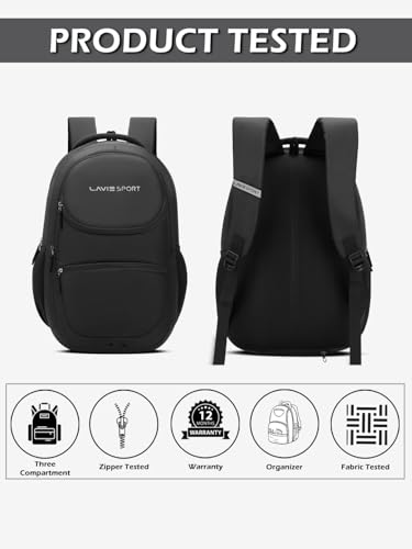 Image of Lavie Sport 29L Atlas | 19 Inch | Fits Upto 15 Inch Laptop Backpack | Laptop Compatiable | Raincover | College Bag | For Men & Women