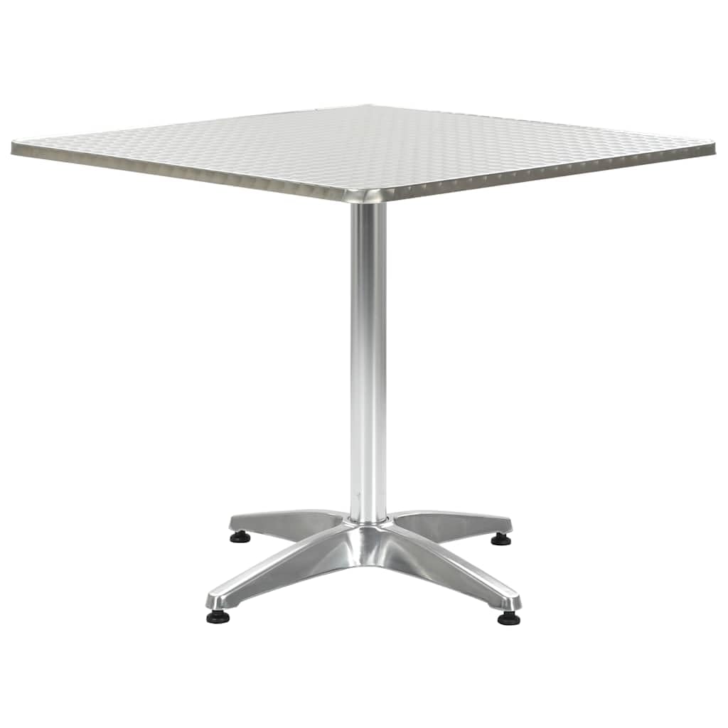 SYDE Mesa de Jardín Aluminio Plateado 80x80x70 cm