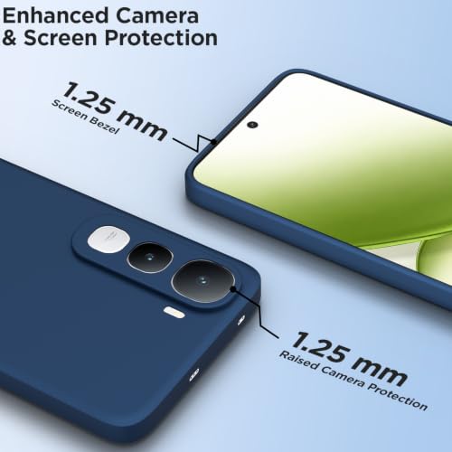 Image of Outlouders Back Cover for Vivo Y400 5G | Camera Protection | Durable Soft Matte Silicone Bumper Case (Blue)