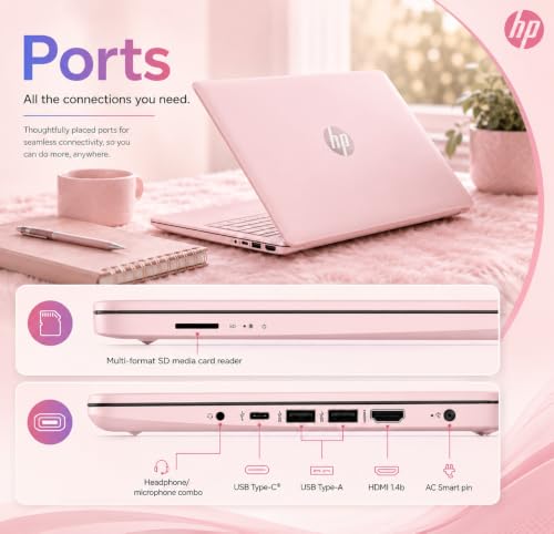 Image of HP Ultrabook Laptop, 8 GB RAM, Intel 4‑Core,1‑Year Microsoft 365, Fast Charge, WiFi 6, Win11 Home, No Mouse