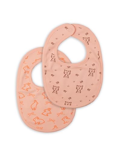 Image of Kidbea Organic Cotton Baby Bib, Adjustable Snap Closure Soft Absorbent Feeding Bibs Apron for Newborns & Infants Child With Cute Prints | Reusable Baby Essential